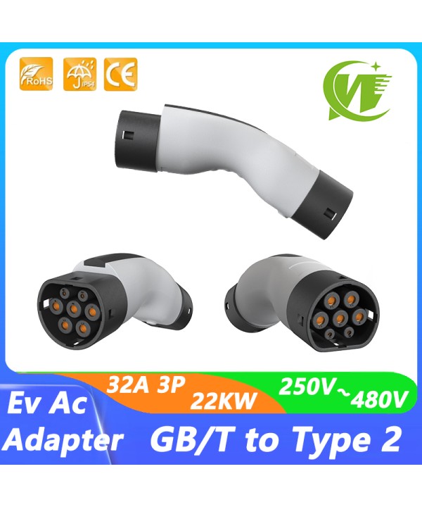 GB To IEC 62196 Type2 Standard EV Charger Converter Adapter 16A 32A for EVSE Charging GBT to Type 2 EV Charger Adaptor