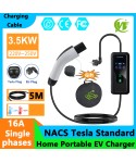3500W Portable Type2 IEC62196-2 EV Charger Type1 SAE J1772 Electric Car Charger GBT EVSE Charging Cable Wallbox EU Plug